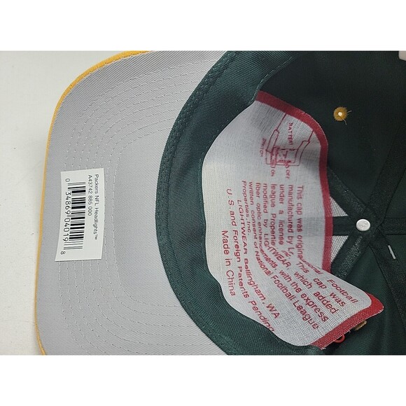 Vintage Green Bay Packers Big Logo 7 Split HEADLIGHTS Hat Snapback NEW - Picture 4 of 6